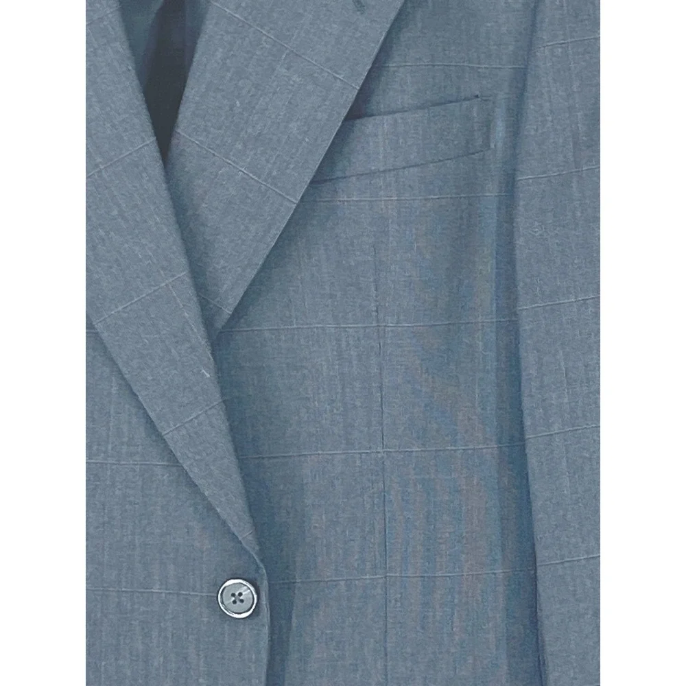 Hart Schaffner & Marx Mens Blazer 40R Sport Coat Windowpane Wool Softly Tailored